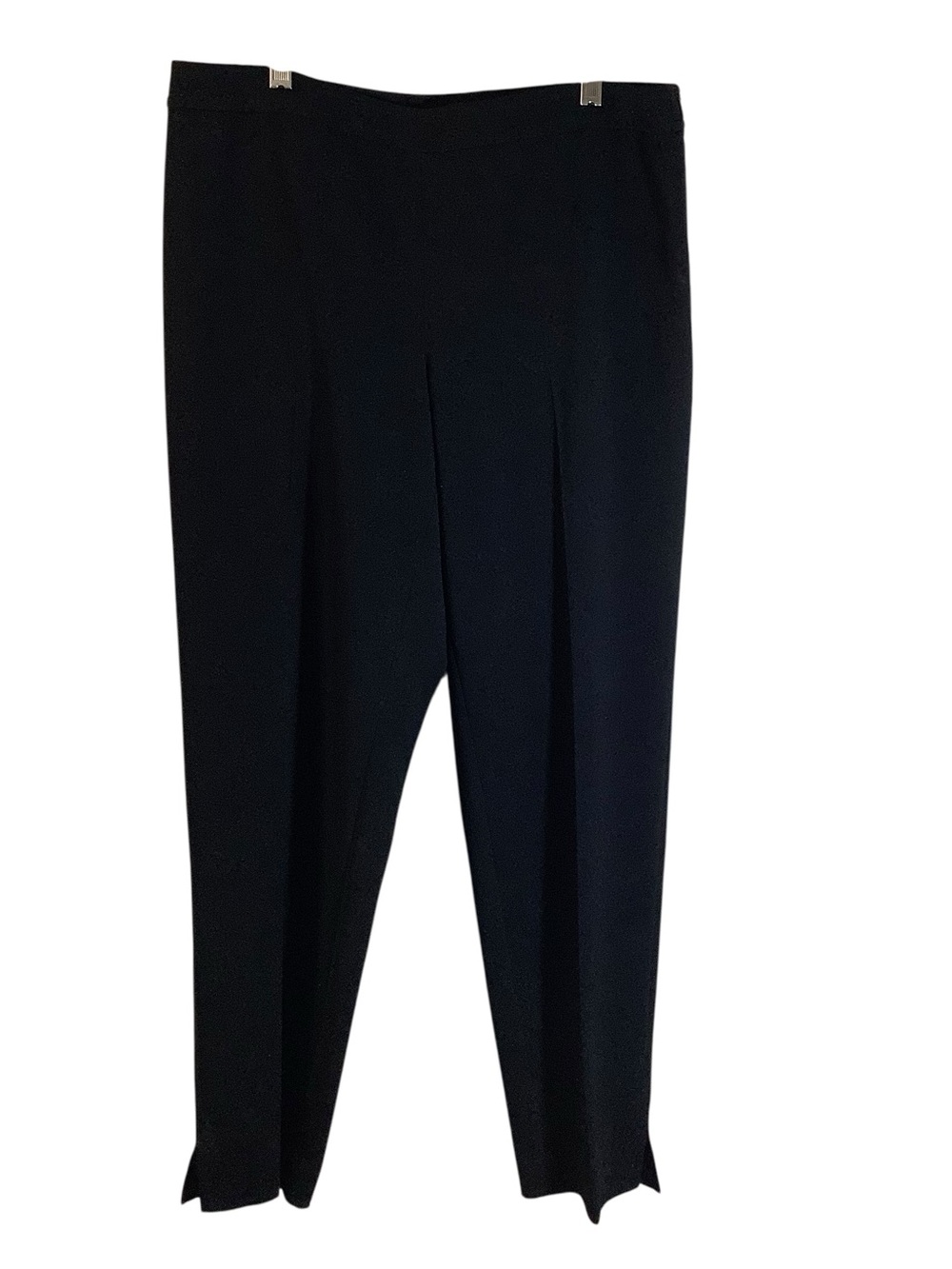 St. John Black Tailored Pleat-Front Trousers